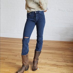 Agolde high rise straight riley jeans in Unseen